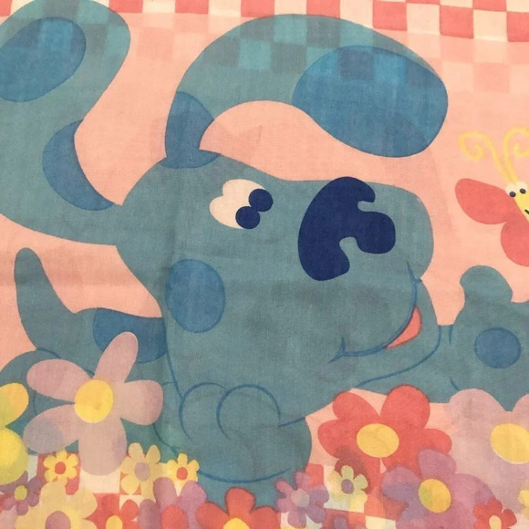 2000 Blues Clues Pillowcase Dan River Pink Flower Standard Pillow Case - Picture 2 of 16